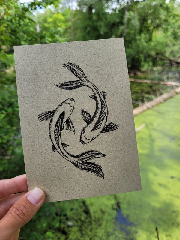 Graspapierkarte - Fische