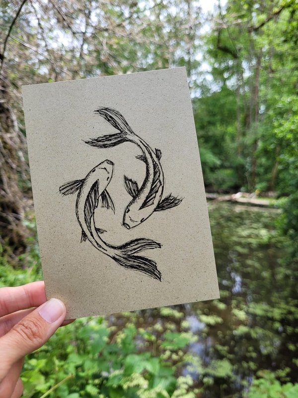 Graspapierkarte - Fische