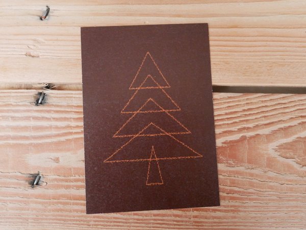Weihnachtskarte - Tannenbaum braun