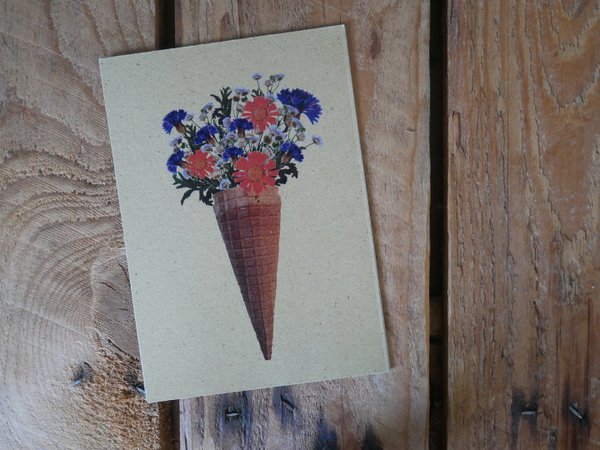 Graspapierkarte - Blumeneis