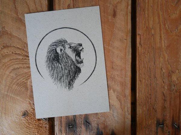 Graspapierkarte - Löwe