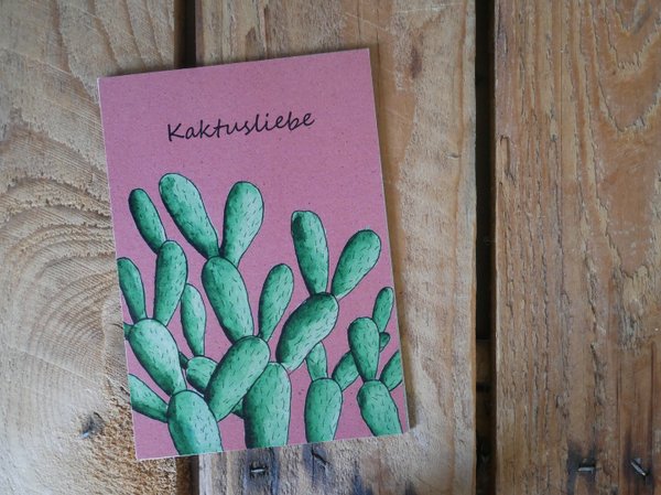 Postkarte - Kaktusliebe