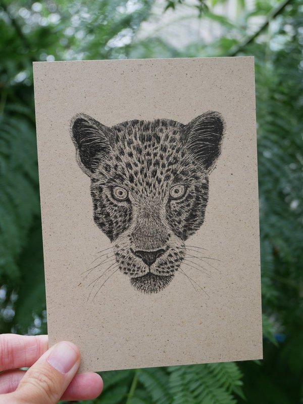 Postkarte - Leopard