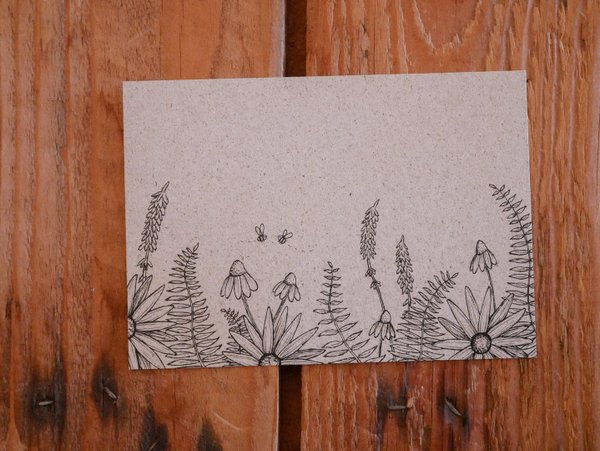Graspapierkarte - Wildblumen