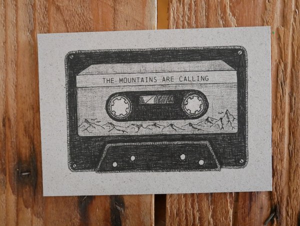 Graspapierkarte - Kassette The Mountains Are Calling